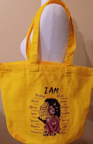 Cotton Canvas "I AM" Bag