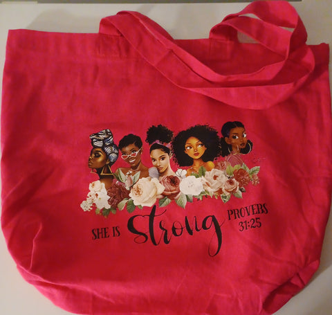 Cotton Canvas "We r Strong Bag